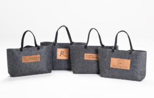Filztasche Lederpatch - Hotelausstattung Erlacher